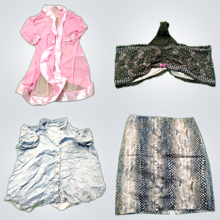 Cozza, Fred David & More Women's Fashion Bundle - 10 Piece Mix of Blouses, Tops & Skirts