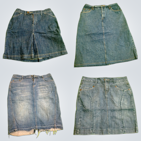 Designer Denim Skirt Bundle Jacob Conlon Nina Rossi Express ana Suzanne 7 Piece