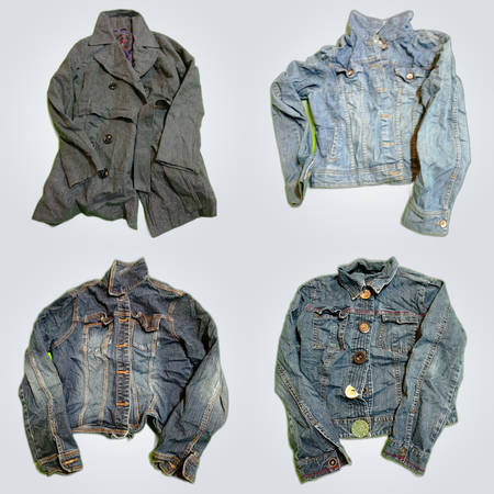 Ensemble de vestes en denim Victor Costa Bongo Justice lot mixte de 7 pièces