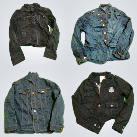 ROXY Military Jacket + 6 Denim Jackets Bundle FAL Dollhouse Garage Ashley Mason TAHJAY