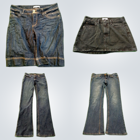 Pacote de Denim Wrangler, 7 For All Mankind e Mais - Conjunto de 7 Peças Flare, Bootcut e Shorts