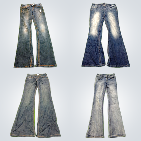 デニムバンドル：インフィニティ、ビッグスター、レベル＆その他フレア＆ミニスカートジーンズ