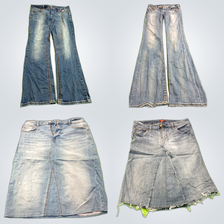 Denim Skirt & Flare Jeans Bundle: No Boundaries, Express, IMMODEL & More