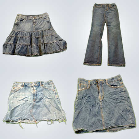 Lee, Wrangler & Topshop Denim Bundle: 7-Piece Jeans & Skirts Set