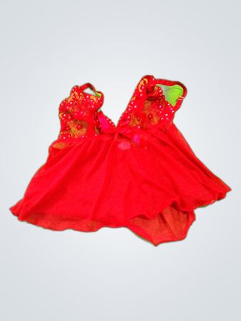 Nuisette en dentelle rouge