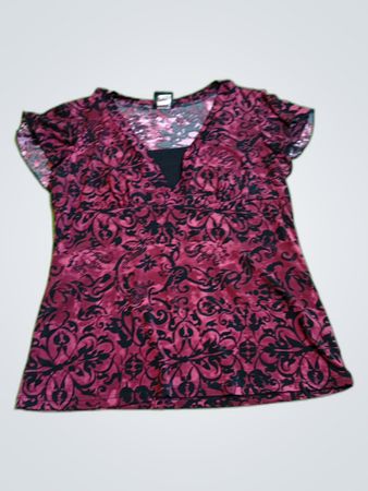 Printed V-Neck Blouse