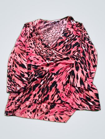 Jennifer Lopez Printed Wrap Blouse