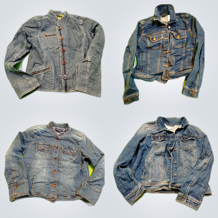 Y2K Denim Military Jacket
