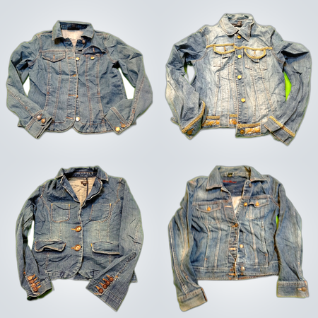 Y2K Denim Military Jacket