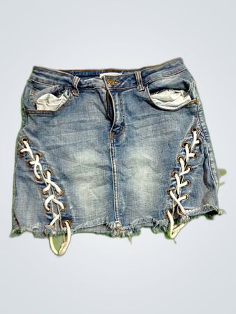Marithé + François Girbaud Denim Mini Skirt