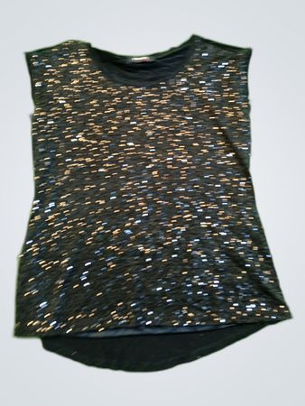 Dusak Designs Black Sequined Sleeveless Top