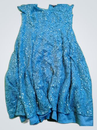 SL Fashions Blue Sequined Party Dress
