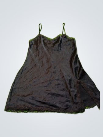 PINK Schwarzes Spitzen-Nachtkleid