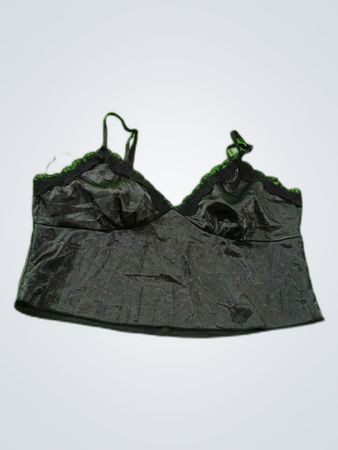 Unbranded Black Lace Trim Satin Camisole