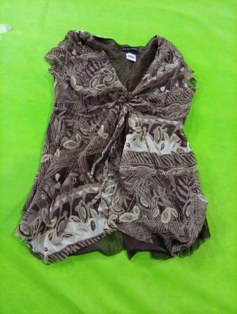 New York & Company Printed Wrap Blouse