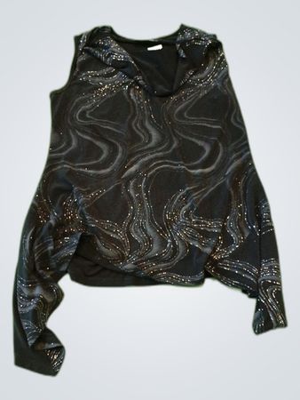 Bali Black Sleeveless Embellished Blouse
