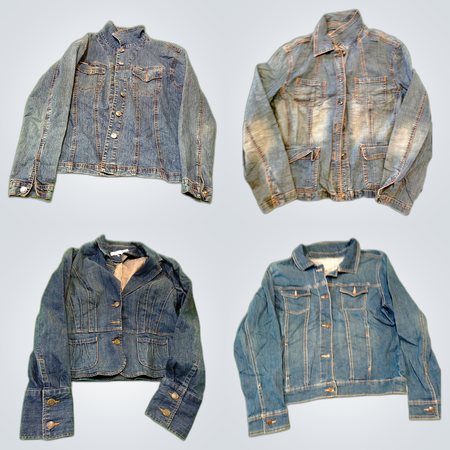 Denim Y2K Racer Jackets