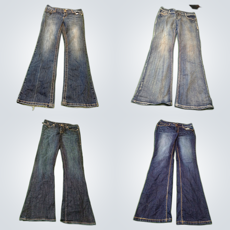 Flared Blue Denim Jeans