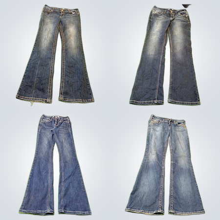 Flared Blue Denim Jeans