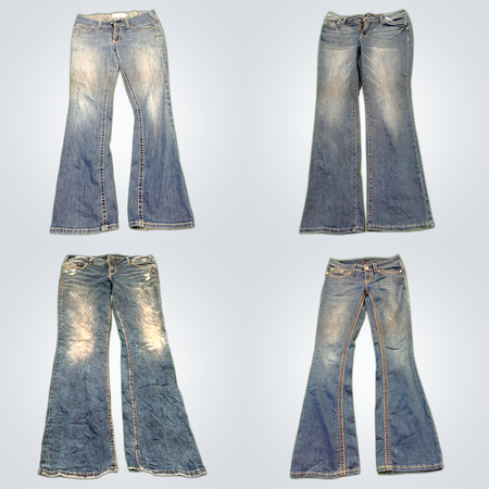 Flared Blue Denim Jeans