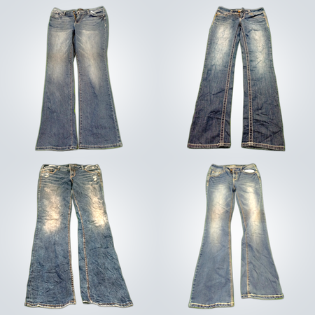 Flared Blue Denim Jeans