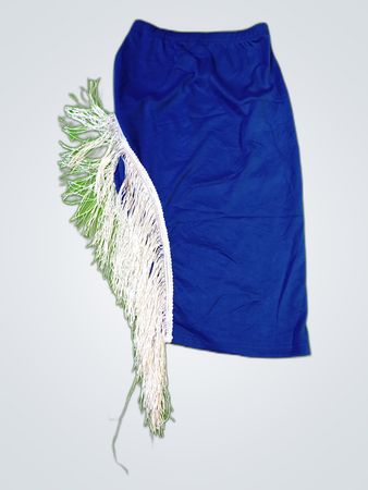 Blue Fringe Mini Skirt