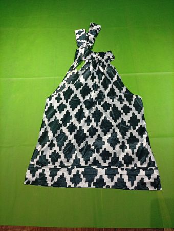 Black and White Patterned Halter Top