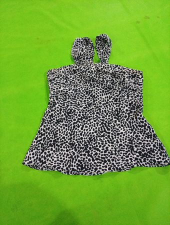 Nine West Leopard Print Halter Top