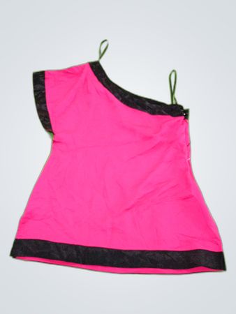 Pink Satin One-Shoulder Camisole Top