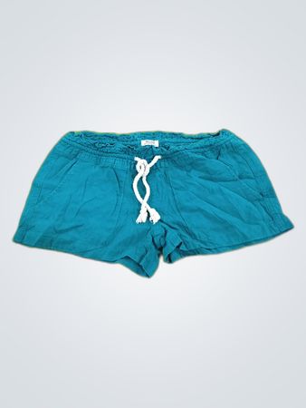 Roxy Teal Cotton Drawstring Shorts