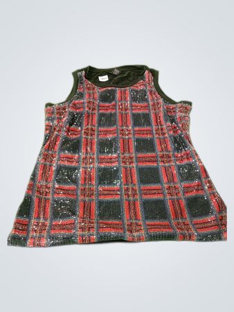 ASOS Sequined Plaid Tank Top