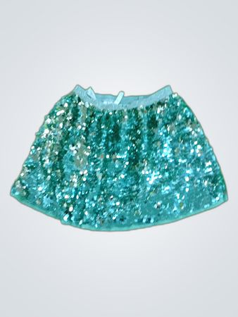 Green Sequined Mini Skirt