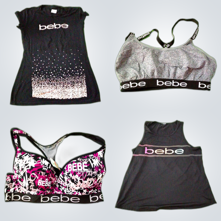 Pink Black Tank tops