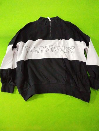 Playboy Black and White Zip-Up Track Jacket