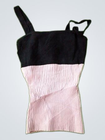 Black and Pink Ribbed Tube Top