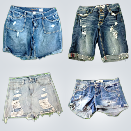 Pacotes de shorts de denim