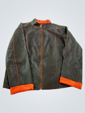 Black and Orange Zipper Jacket