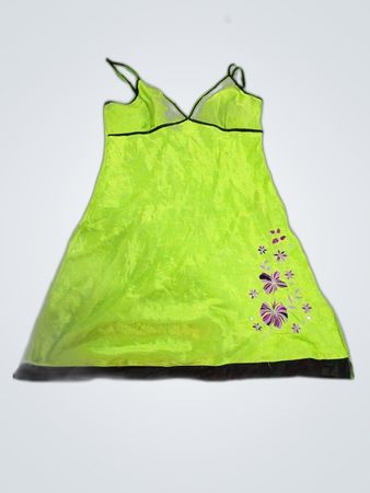 Green Satin Slip Dress