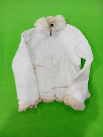 White Fur-Trimmed Jacket