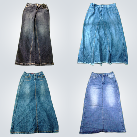 Pacotes de saias de denim