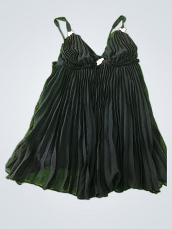 Black Pleated Slip Dress