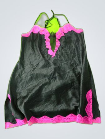 Black Satin Lace Trim Camisole