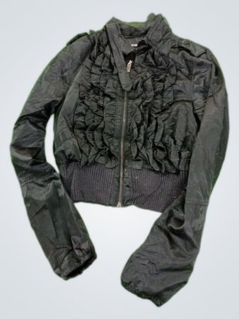 bebe Black Ruffled Jacket