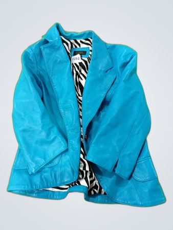 Isabel Blue Leather Jacket