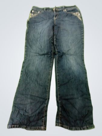 Rhinestone Detail Bootcut Denim Jeans