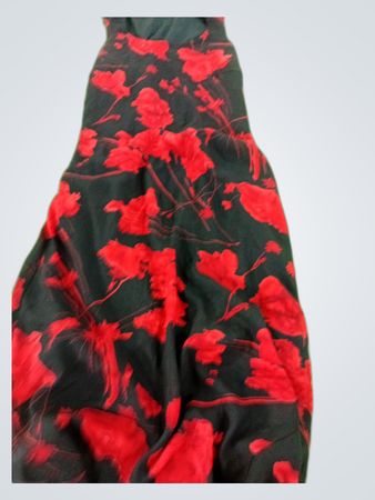 Dress with Red Floral Pattern