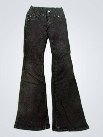 Silver Punk Low-Rise Flare Jeans