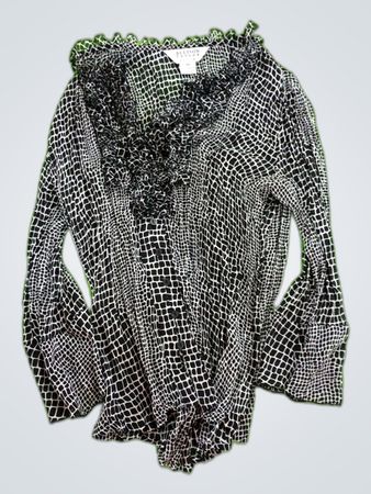 Allison Taylor Printed Ruffle Blouse