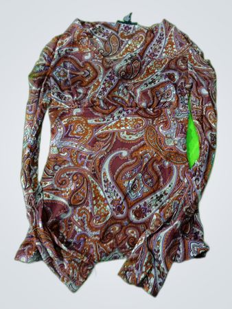 INC International Concepts Printed Long Sleeve Blouse