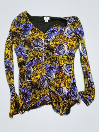 Worthington Printed Long Sleeve Blouse